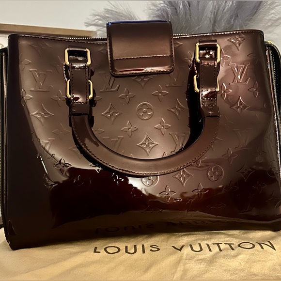 SOLD LOUIS VUITTON Amarante Monogram Vernis Melrose Avenue Bag - Picture 10 of 16